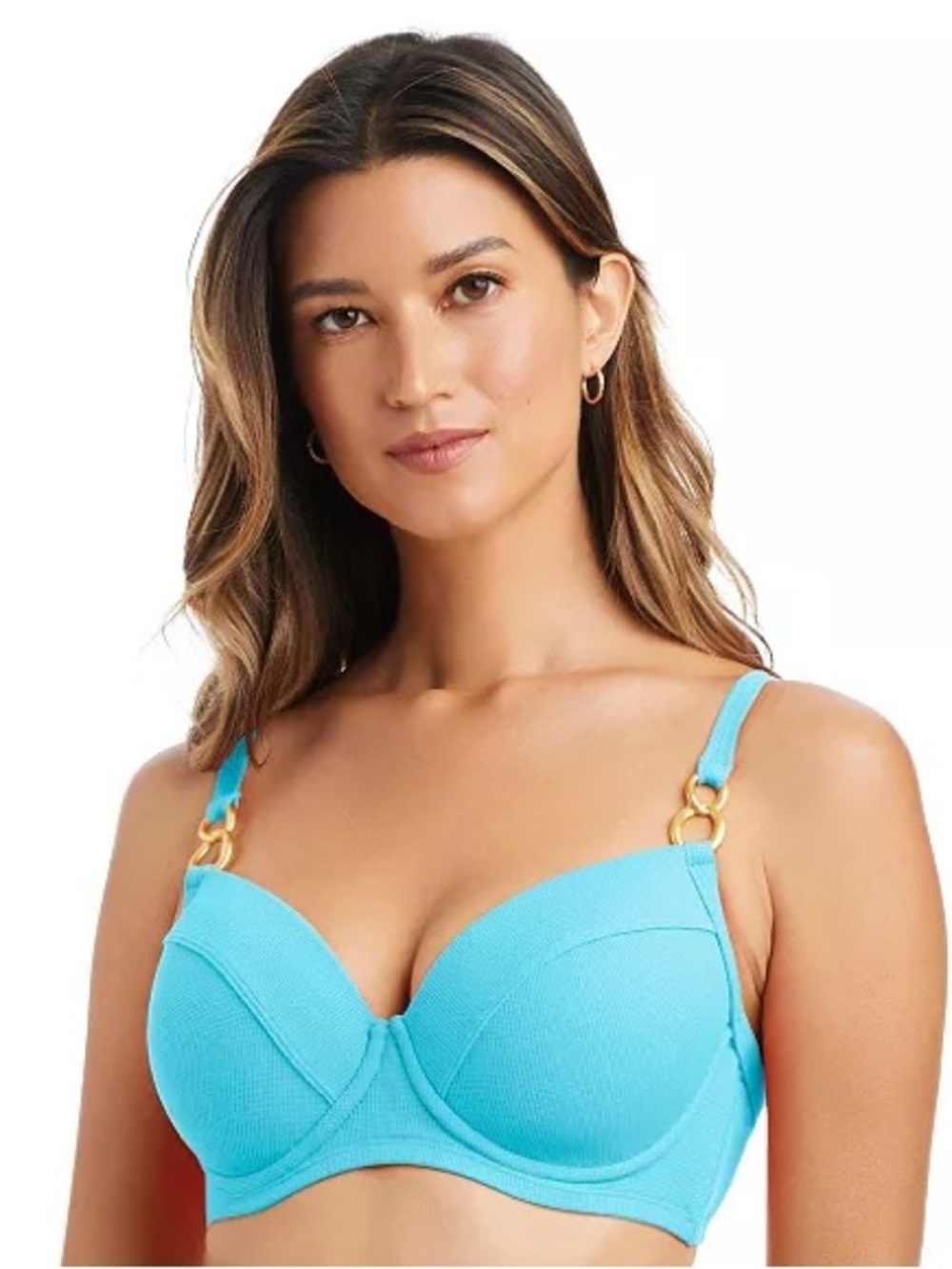 Bleu Rod Beattie Lagunita Bikini Top 34D Underwire Swim Blue NWT Women